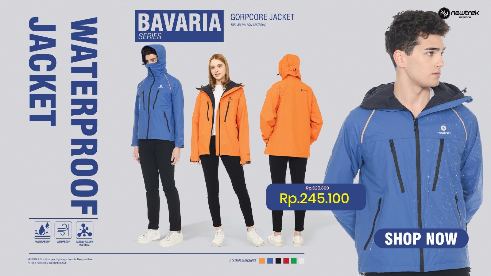 Newtrek Jaket Outdoor Pria Wanita Gorpcore Style Waterproof Gunung Motor Tanzania